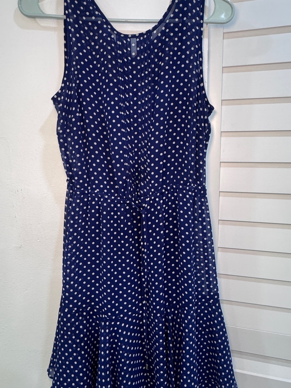 Tommy Hilfiger Navy and White Polka Dot Sleeveless Dress